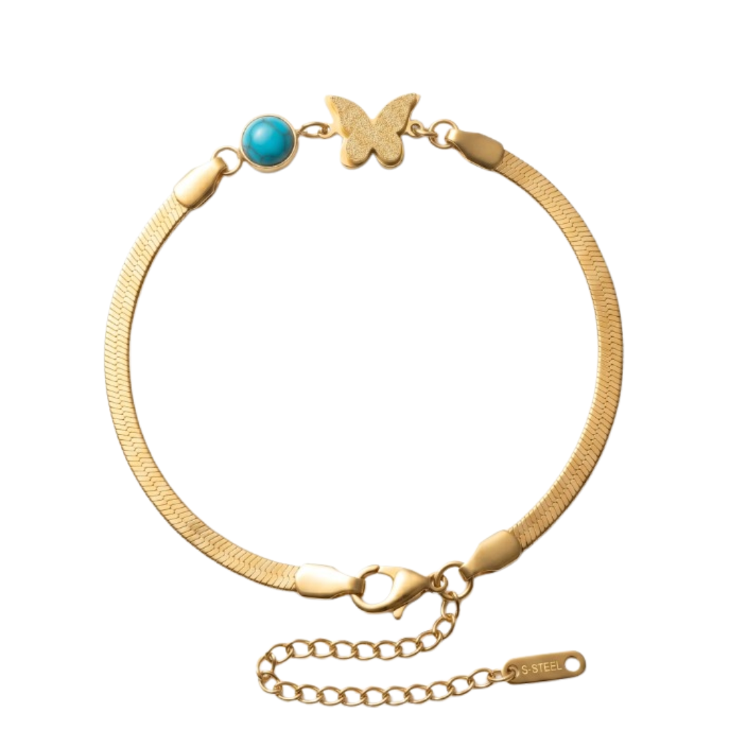 Bracelet Chrysalia à maille plate et papillon