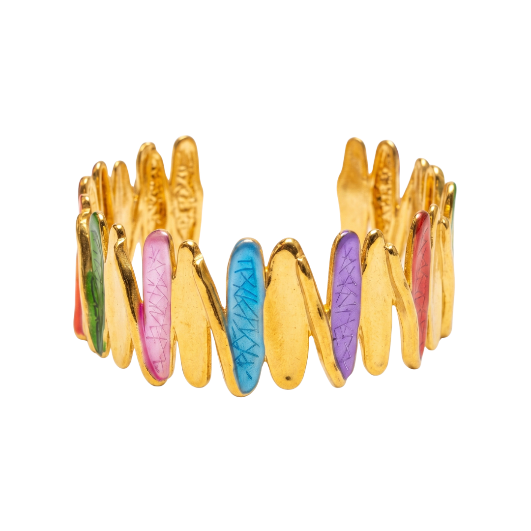 Bracelet Ondelya émaillé à ondulations graphiques – Image 3