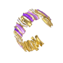 Bracelet Palatya émaillé à lattes verticales - Mauve