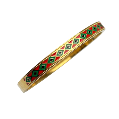 Bracelet Rombia émaillé à motifs géométriques