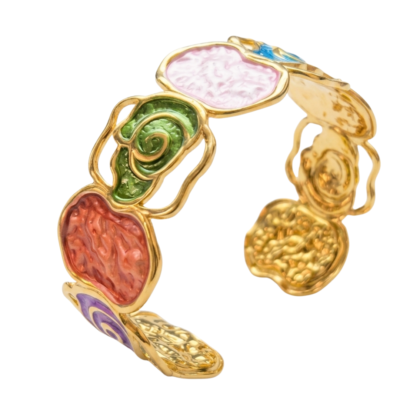 Bracelet Mosaïne émaillé à motifs spirales