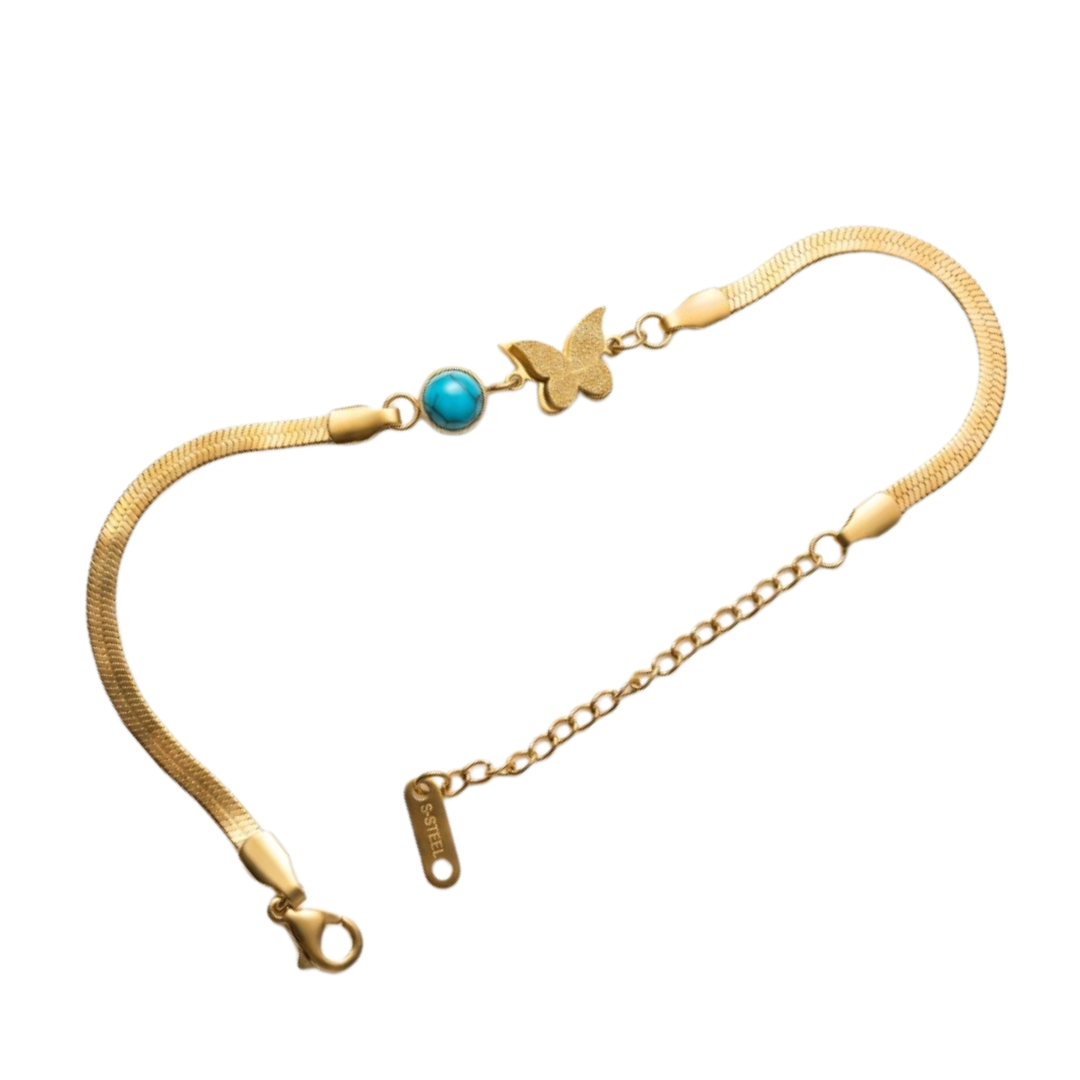 Bracelet Chrysalia à maille plate et papillon – Image 3