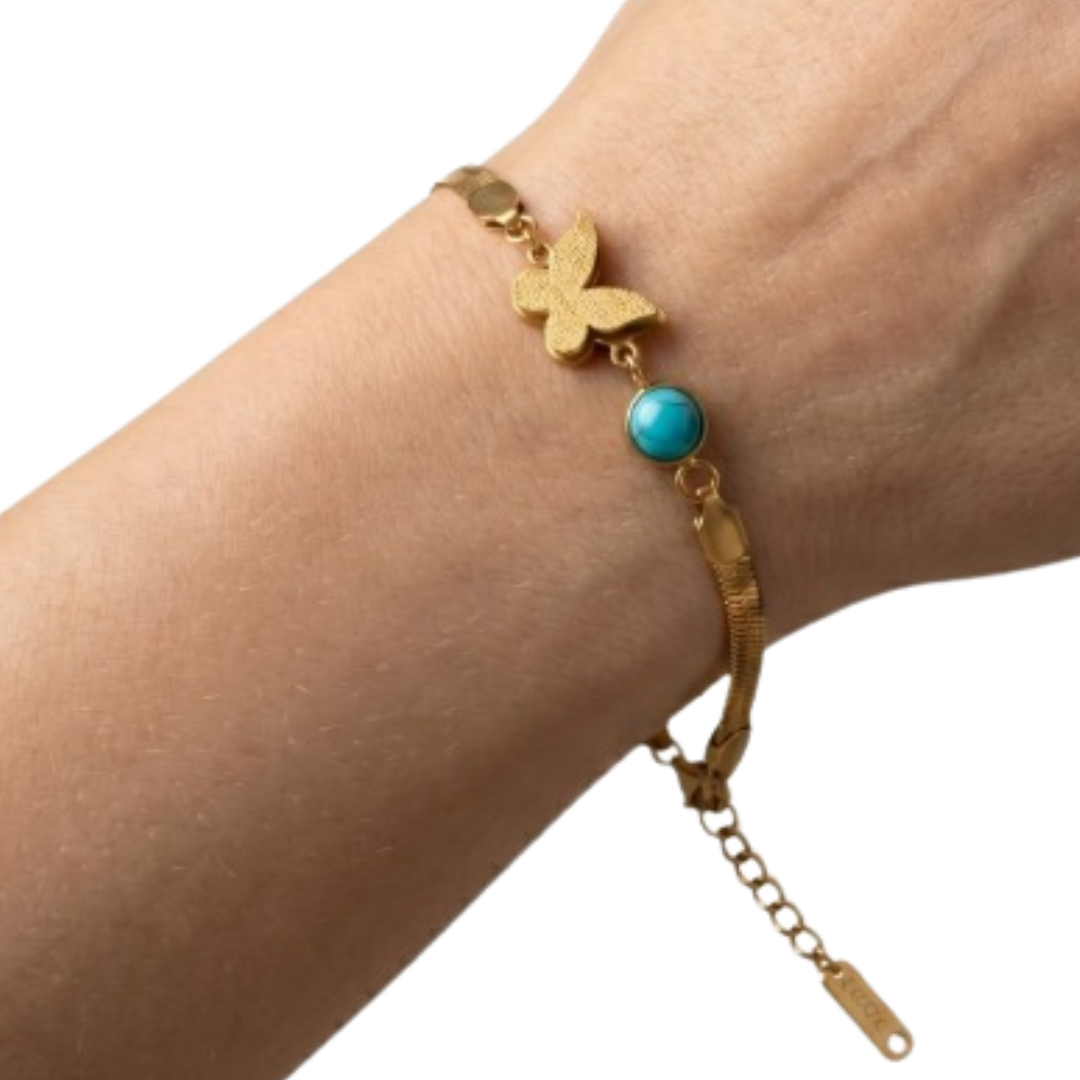 Bracelet Chrysalia à maille plate et papillon – Image 4