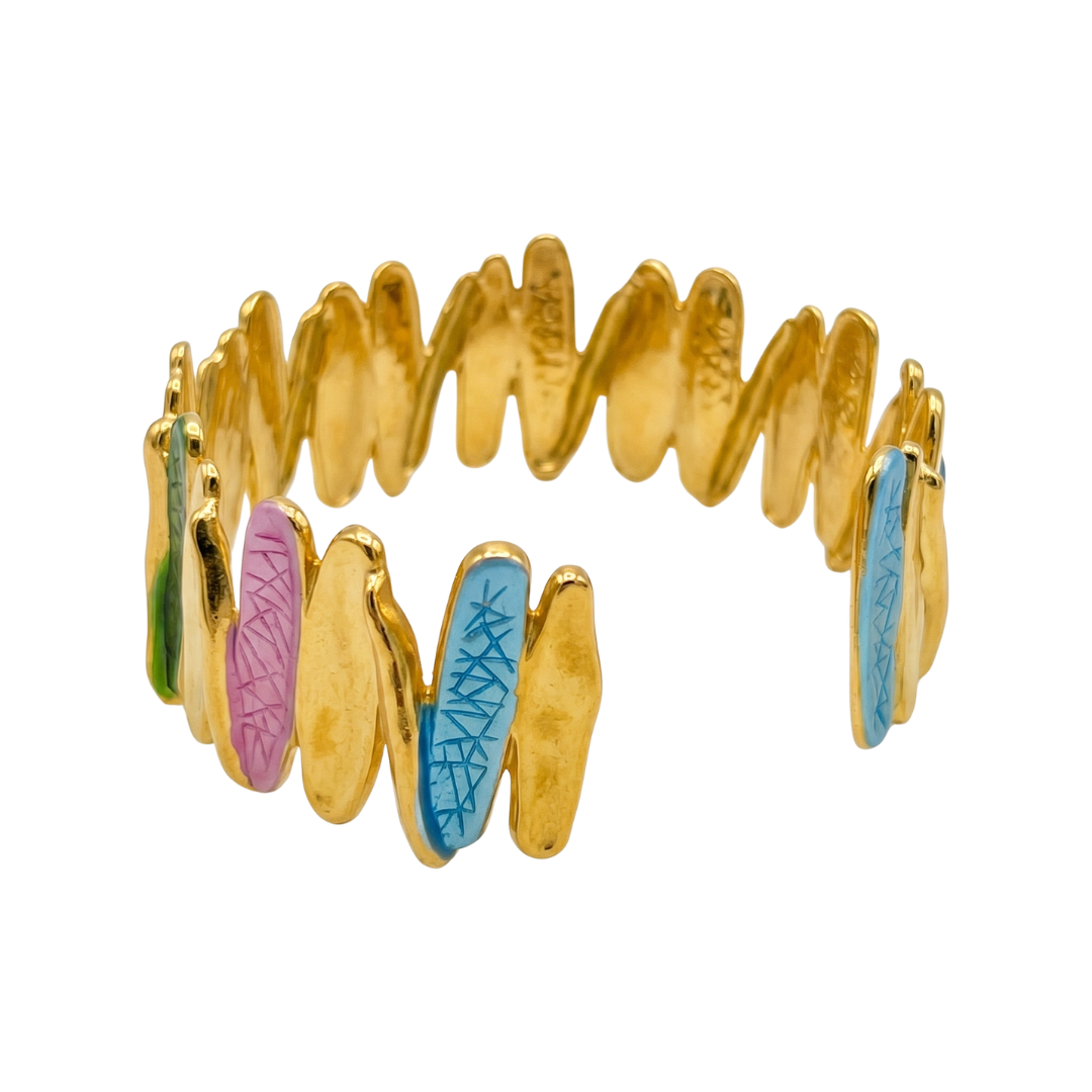 Bracelet Ondelya émaillé à ondulations graphiques – Image 2