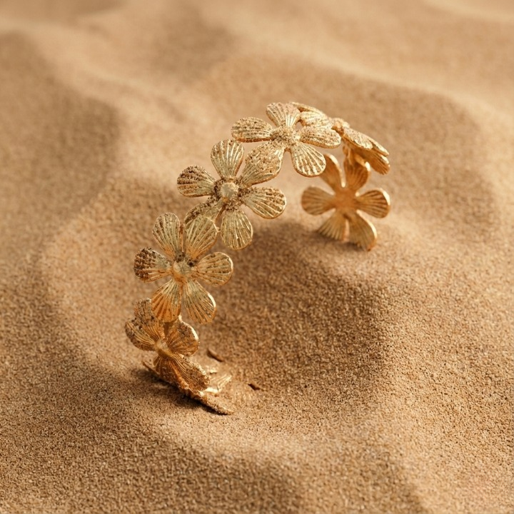 Bracelet Manchette Fleur Eden – La Beauté Spectaculaire de l'Acier – Image 7