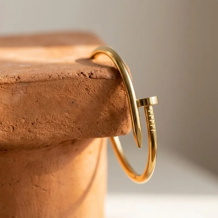 Bracelet Jonc Clou Audace – Acier Doré & Waterproof – Image 8