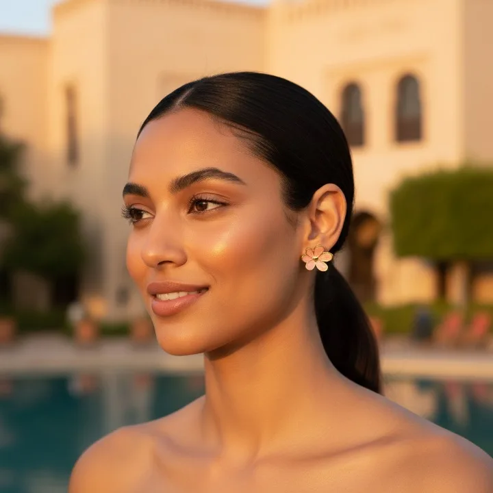 Pétales Marbrés – Boucles d'Oreilles Émail Marbré – Image 12