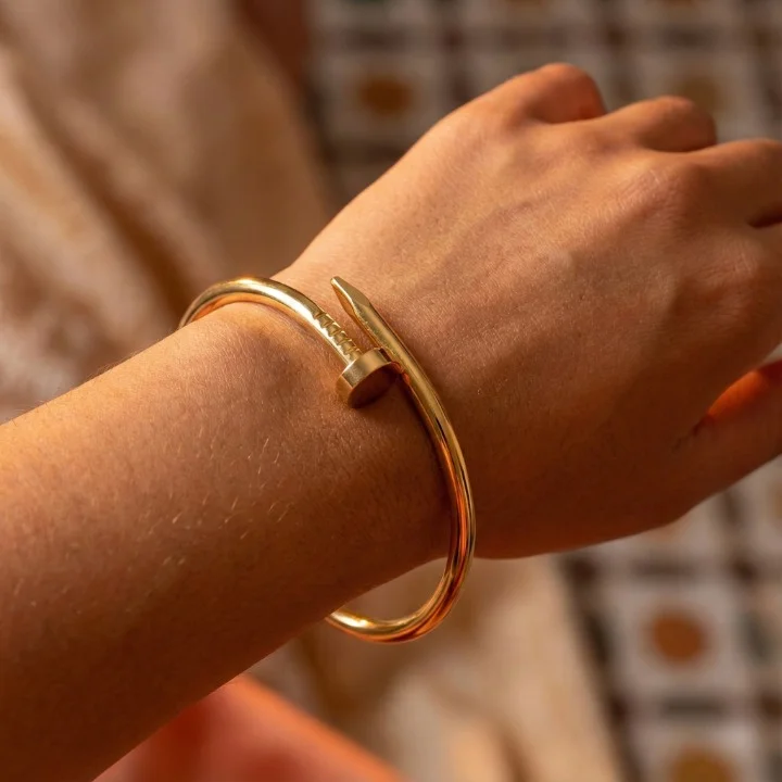 Bracelet Jonc Clou Audace – Acier Doré & Waterproof – Image 3