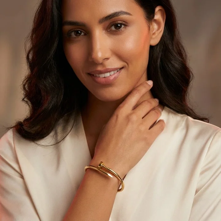 Bracelet Jonc Clou Audace – Acier Doré & Waterproof – Image 4