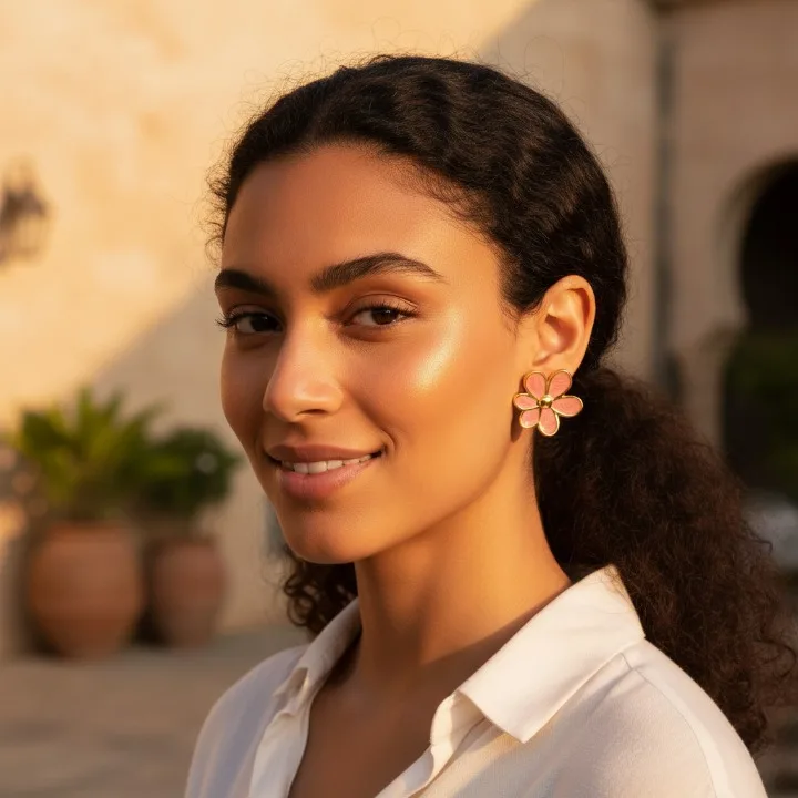 Pétales Marbrés – Boucles d'Oreilles Émail Marbré – Image 13