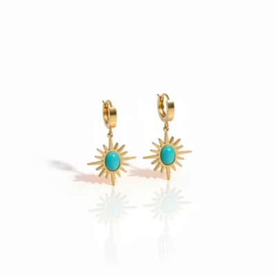 Bijoux or et turquoise