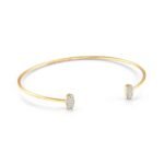 Marisa 14k Yellow Gold Cuff Bracelet in White Diamond