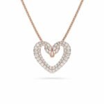 Rose Gold Coloured Una Pave Heart Crystal Pendant