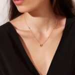18ct Yellow Gold 0.10ct Diamond & Citrine Necklace – Image 2