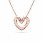 Rose Gold Coloured Una Pave Heart Crystal Pendant – Image 2