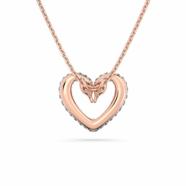 Rose Gold Coloured Una Pave Heart Crystal Pendant – Image 2