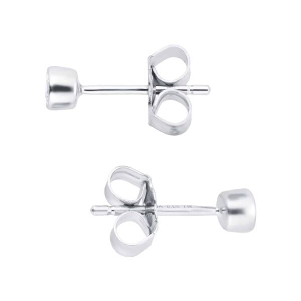 Silver & Diamond 0.10ct Besel Stud Earrings – Image 2