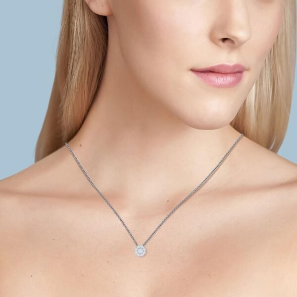 Snowflake 0.46cttw Diamond Cluster Necklace – Image 2