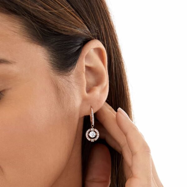 Sparkling Dance Rose Gold Plated Drop Earrings – Image 2