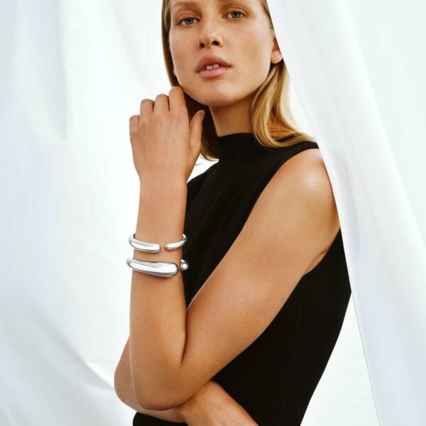 Sterling Silver Mercy Mega Bangle S_M – Image 2