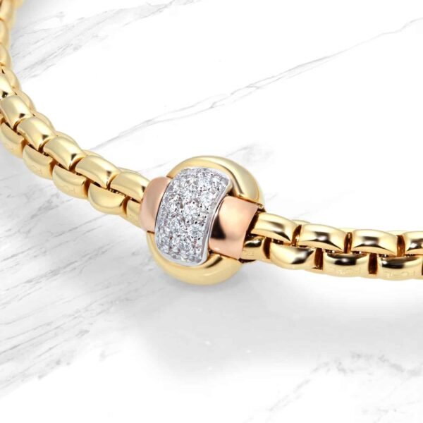 18ct Yellow Gold Eka Tiny Diamond Bracelet – Image 3