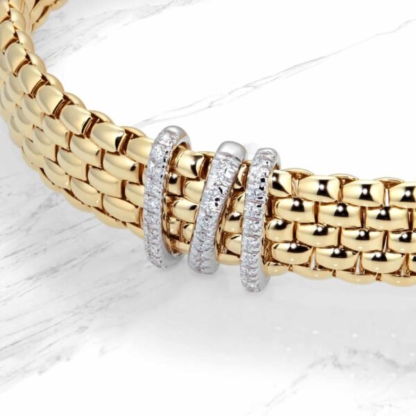18ct Yellow Gold Panorama Pave 0.23cttw Diamond Bracelet – Image 3