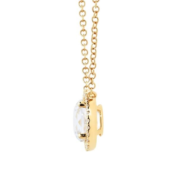 Grace 18ct Yellow Gold, White Topaz Round 0.10cttw Diamond Necklace – Image 3