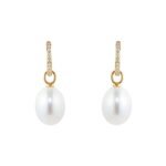 Kiki Classics 18ct Yellow Gold, Pearl Drops With 0.13cttw Diamond Hoop – Image 3
