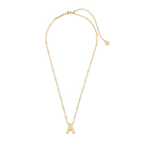 Letter A Pendant Necklace in Gold – Image 3
