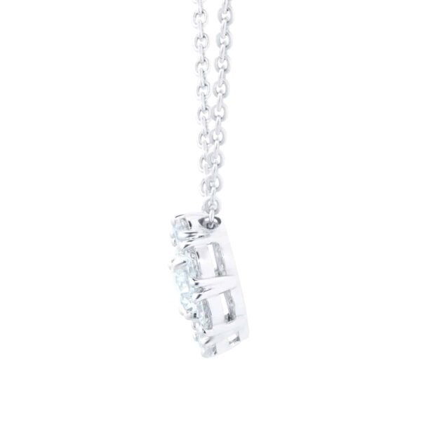 Snowflake Round 0.76cttw Diamond Cluster Necklace – Image 2
