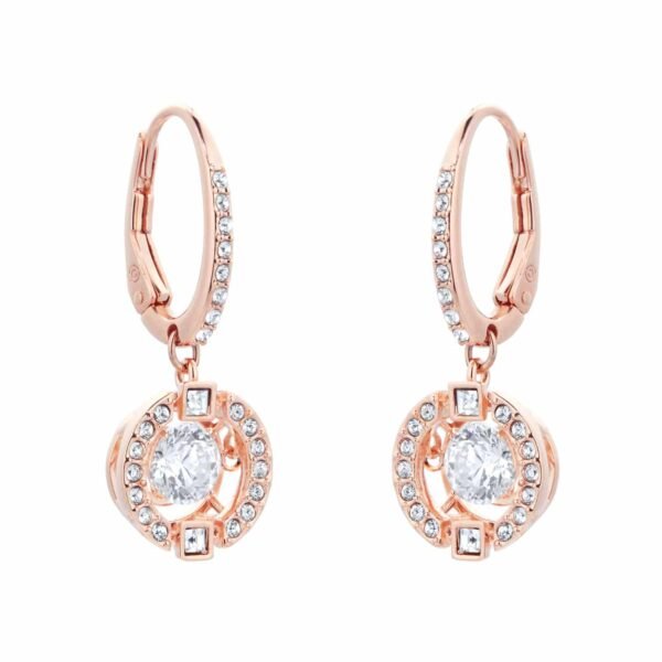 Sparkling Dance Rose Gold Plated Drop Earrings – Image 3