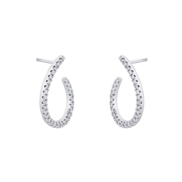 9ct White Gold 0.25cttw Diamond Open Hoop Earrings – Image 3