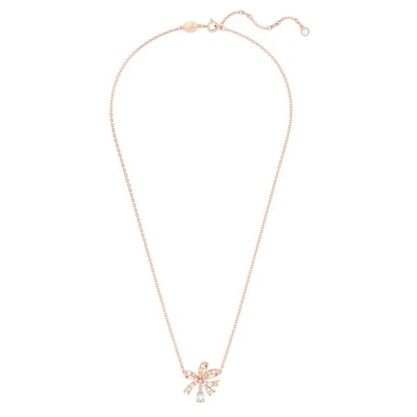 Volta Rose Gold Plated Cubic Zirconia Bow Pendant – Image 3
