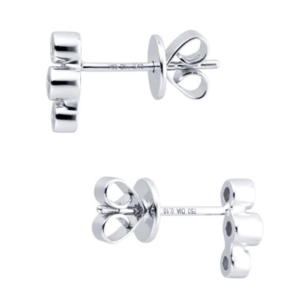 18ct White Gold 0.20ct Diamond Design Climber Earrings – Image 3