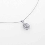 9ct White Gold 0.25ct Diamond Oval Cluster Pendant – Image 3