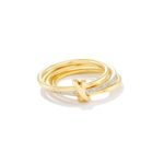 Tia 18k Gold Vermeil Band Ring in White Sapphire – Image 4