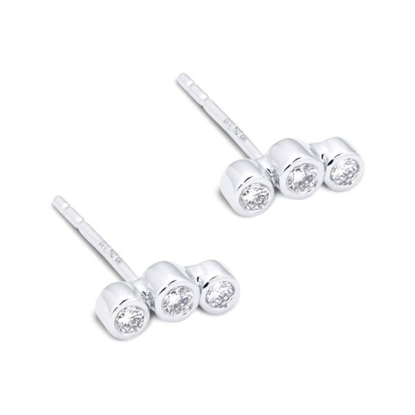 18ct White Gold 0.20ct Diamond Design Climber Earrings – Image 4