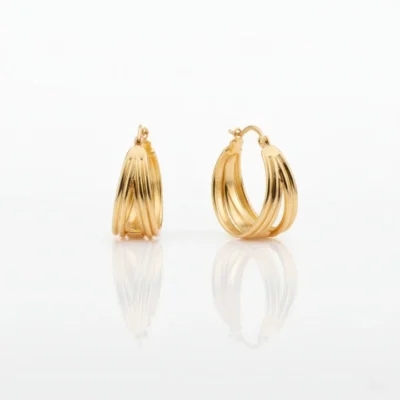 Créoles dorées acier inoxydable