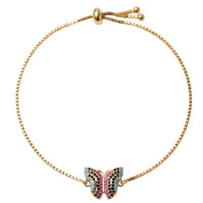 Bracelet Maripoya à motif papillon multicolore
